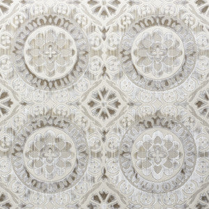 Suzani Strie Velvet Pearl 77642 by Schumacher Designer Fabric