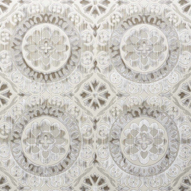 Suzani Strie Velvet Pearl 77642 by Schumacher Designer Fabric CUT & PATTERNED VELVETS VISCOSE 60% COTTON 40% INDIA </p><p>Repeat: Horizontal: 13 1/2" (34CM) and Vertical: 12 3/4" (32CM) 54.25 - Swanky Fabrics -