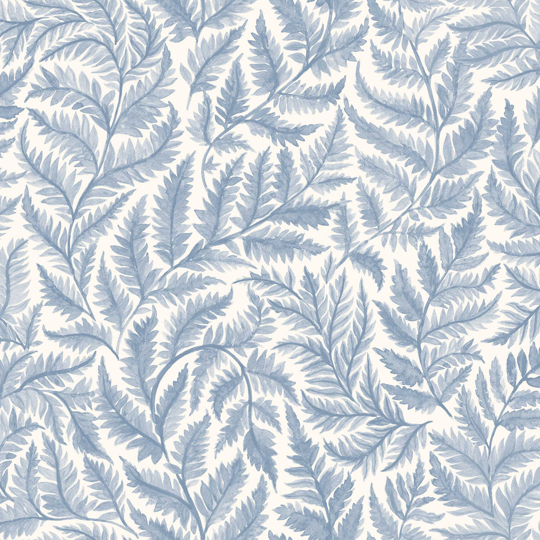 Ferns Blue 7790 by Schumacher Designer Wallcovering