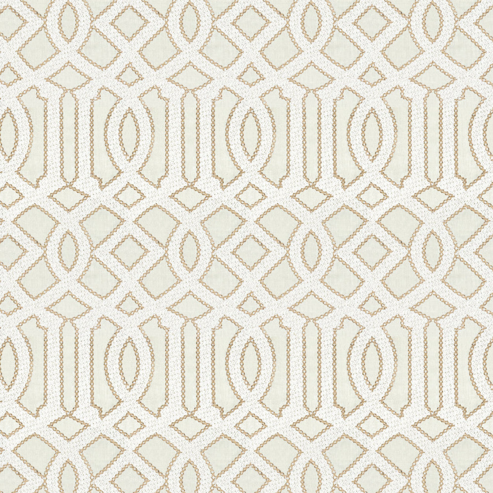 7801-11 Interlachen Emb Sanddune by Bassett Mcnab Designer Fabric BASSETT MCNAB ORIGINS 100%LIN INDIA Horizontal: 6.625 and Vertical: 12.5 53 in - Swanky Fabrics -
