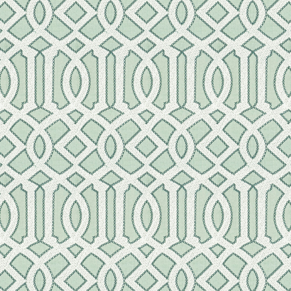 7801-51 Interlachen Emb Seaspray by Bassett Mcnab Designer Fabric BASSETT MCNAB ORIGINS 100%LIN INDIA Horizontal: 6.625 and Vertical: 12.5 53 in - Swanky Fabrics -