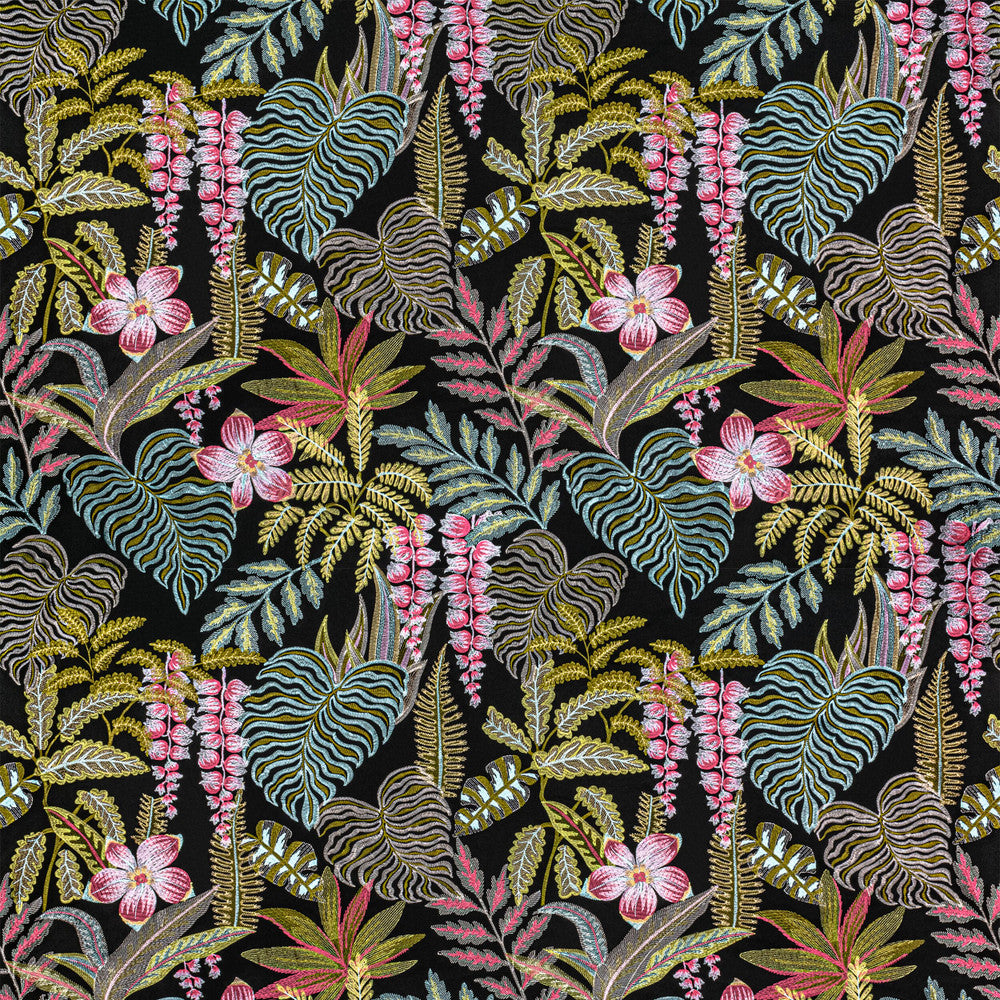 7806-10 Tropicale Black by Bassett Mcnab Designer Fabric BASSETT MCNAB SIGNATURE 100%COT %VEMB INDIA Horizontal: 26 and Vertical: 30 52.75 in - Swanky Fabrics -
