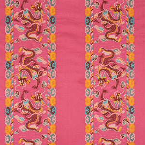 Lotan Dragon Embroidery Pink 78092 by Schumacher Designer Fabric