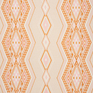 Bayeta Embroidery Pink & Orange 78151 by Schumacher Designer Fabric