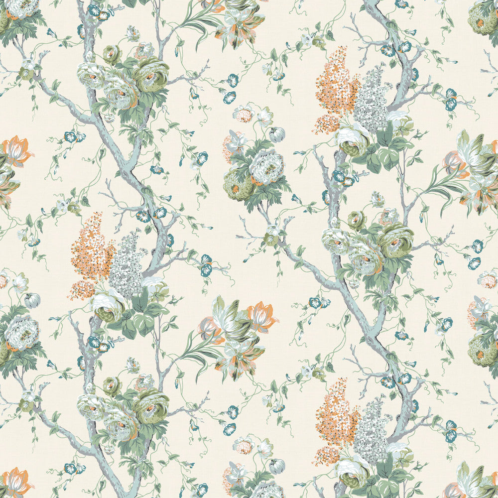7816-49 Cassandra Seaspray by Bassett Mcnab Designer Fabric BASSETT MCNAB ORIGINS 100%LIN THAILAND Horizontal: 26.375 and Vertical: 34.25 52.75 in - Swanky Fabrics -