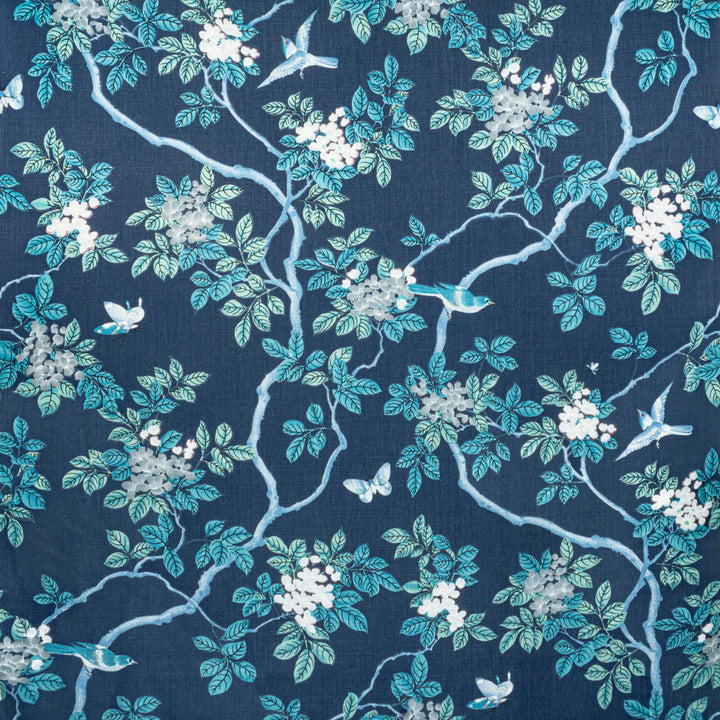 7820-44 Birds And Butterfly Riptide by Bassett Mcnab Designer Fabric BASSETT MCNAB ORIGINS 100%LIN USA PERFORMANCE RATED FABRIC FLAME RETARDANT-U.F.A.C. CLASS 1 CATB 117-2013 WYZENBEEK 30 000 DOUBLE RUB WEAR TEST (HEAVY DUTY) Horizontal: 48.000 and Vertical: 49.000 48 in - Swanky Fabrics -