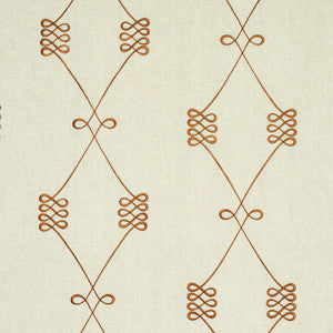 Nicolette Embroidery Natural 78201 by Schumacher Designer Fabric