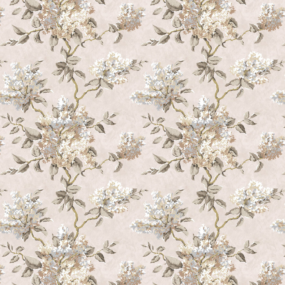 7829-1 Lilacs Sandstone by Bassett Mcnab Designer Fabric BASSETT MCNAB WOODLANDS 49%LIN 38%COT 13%NYL UK Horizontal: 26.375 and Vertical: 25.250 55 in - Swanky Fabrics -