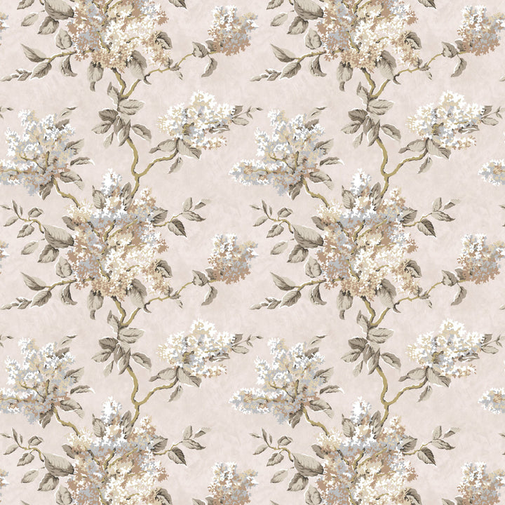 7829-1 Lilacs Sandstone by Bassett Mcnab Designer Fabric BASSETT MCNAB WOODLANDS 49%LIN 38%COT 13%NYL UK Horizontal: 26.375 and Vertical: 25.250 55 in - Swanky Fabrics -