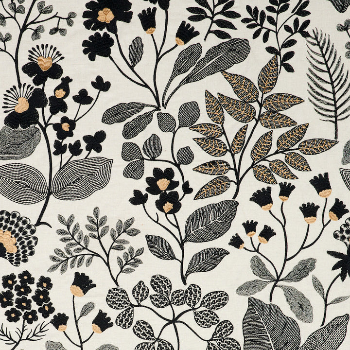 Emaline Embroidery Black 78312 by Schumacher Fabric Schumacher Fabric Emaline Embroidery Black 78312Fabric LINEN 45% INDIA </p><p>Repeat: H: HORZ. 24 3/4" (63CM) , V: VERT. 29 1/2" (75CM) 49 - Fabric Carolina -