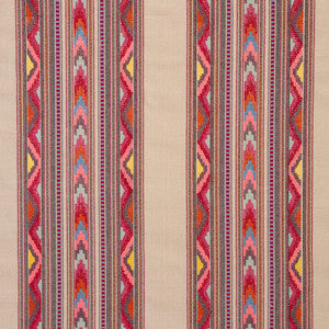 Zarzuela Stripe Embroidery Multi 78392 by Schumacher Designer Fabric