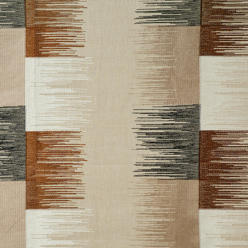 Sunburst Stripe Embroidery Black & Neutral 78400 by Schumacher Designer Fabric EXQUISITE EMBROIDERIES See Sample INDIA - </p><p>Repeat: Horizontal: 18" (46CM) and Vertical: 15 1/4" (39CM) 57" - Swanky Fabrics -