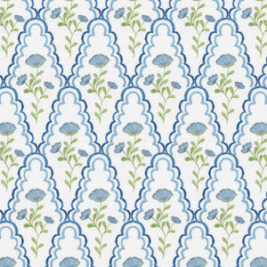 7848 Scallop Floral 3 Denim by Aoc Designer Fabric