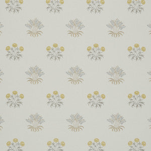 7862 Lilyflower Embroidery 3 Gold by Wmah Designer Fabric