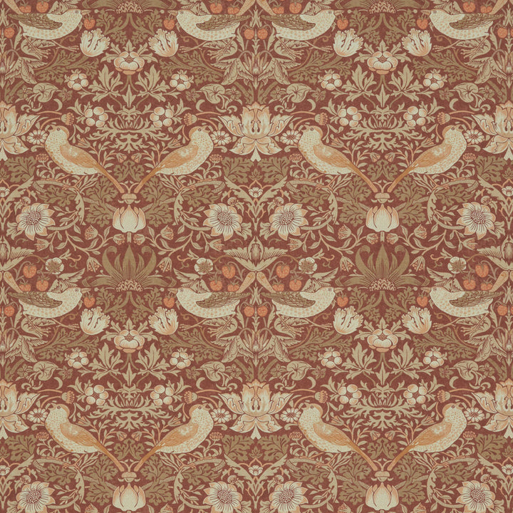 7866 Strawberry Thief 1 Pepper by Wmah Fabric Wmah Fabric 7866 Strawberry Thief 1 PepperFabric WILLIAM MORRIS AT HOME KELMSCOTT GARDENS VOL 1 100%COT SPAIN </p><p>Repeat: H: 18.250, V: 20.375 55 in - Fabric Carolina -