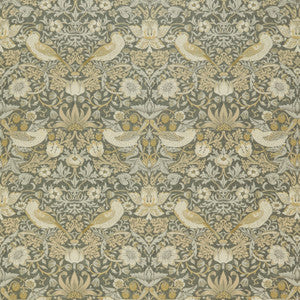 7870 Strawberry Thief Velvet 2 Grey by Wmah Designer Fabric