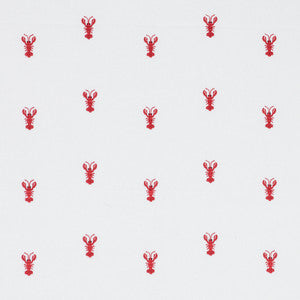 Lobster Embroidery White 78801 by Schumacher Designer Fabric