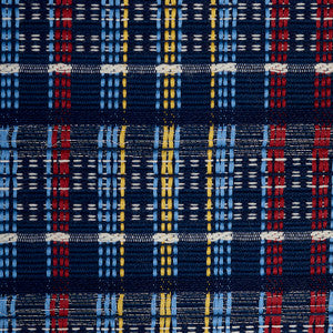 Zealand Check Navy Multi 79072 by Schumacher Designer Fabric
