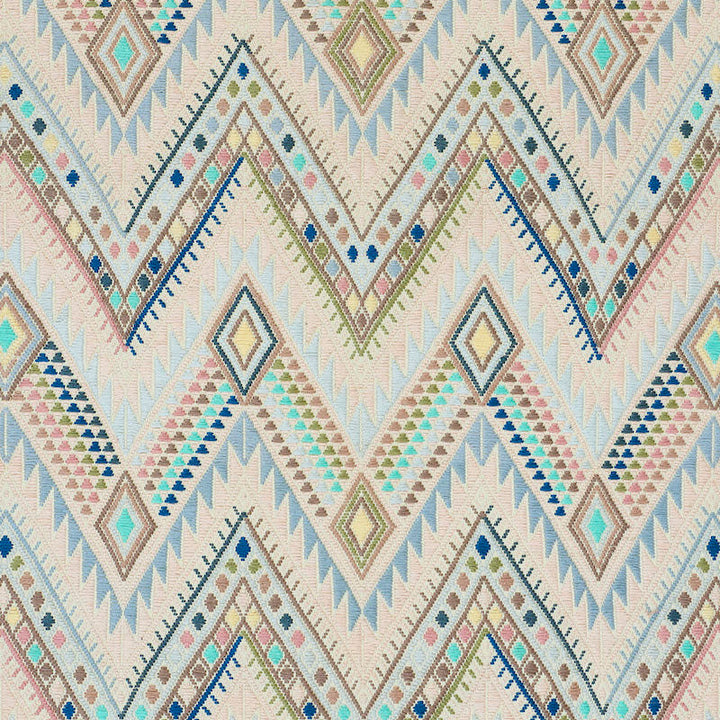 Coyolate Hand Woven Brocade Arctic 79242 by Schumacher Designer Fabric A RUM FELLOW BROCADES COTTON 100% GUATEMALA </p><p>Repeat: Horizontal: 6" (15CM) and Vertical: 12 1/4" (31CM) 19 - Swanky Fabrics -