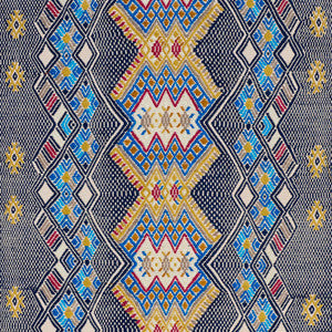 Kaya Hand Woven Brocade Blue 79260 by Schumacher Designer Fabric