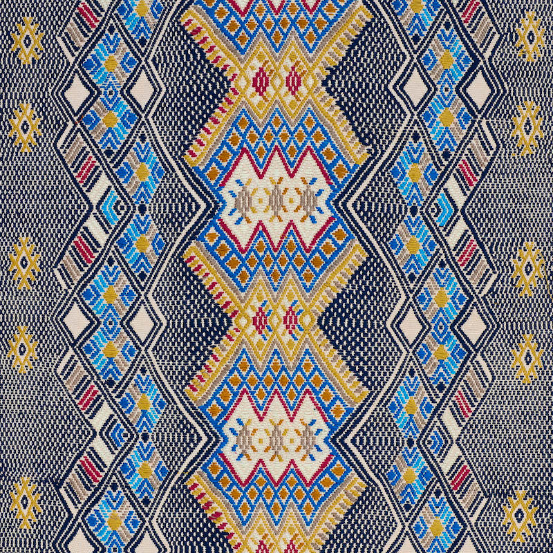 Kaya Hand Woven Brocade Blue 79260 by Schumacher Fabric Schumacher Fabric Kaya Hand Woven Brocade Blue 79260Fabric COTTON 100% GUATEMALA </p><p>Repeat: H: HORZ. 19" (48CM), V: VERT. 7" (18CM) 19 - Fabric Carolina -