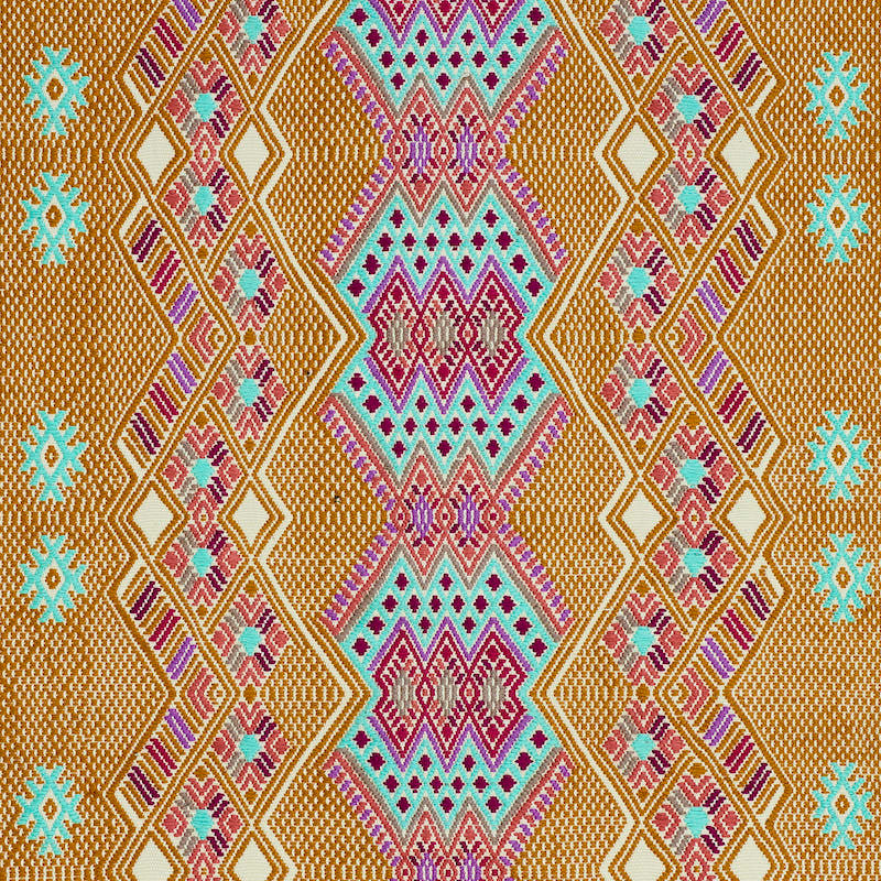 Kaya Hand Woven Brocade Mostaza 79261 by Schumacher Designer Fabric A RUM FELLOW BROCADES COTTON 100% GUATEMALA </p><p>Repeat: Horizontal: 19" (48CM) and Vertical: 7" (18CM) 19 - Swanky Fabrics -
