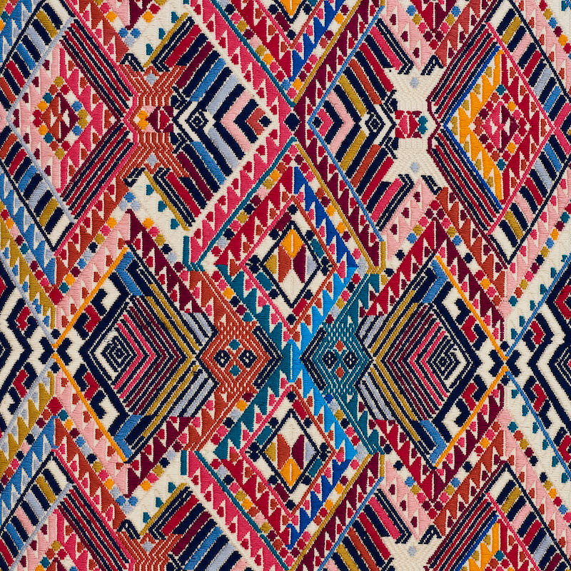 Nica Hand Woven Brocade Rosa 79280 by Schumacher Fabric Schumacher Fabric Nica Hand Woven Brocade Rosa 79280Fabric COTTON 100% GUATEMALA </p><p>Repeat: H: HORZ. 19" (48CM) , V: VERT. 16" (41CM) 19 - Fabric Carolina -