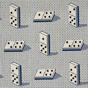 Domino Epingle Blue 79321 by Schumacher Designer Fabric