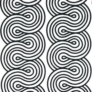 Giraldi Embroidery Black 79341 by Schumacher Designer Fabric