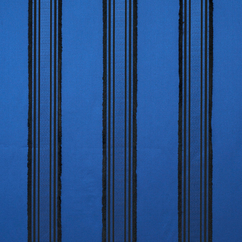 Senza Satin Stripe Cobalt 79450 by Schumacher Designer Fabric MISTERIOSO COTTON 43% VISCOSE 33% ITALY </p><p>Repeat: Horizontal: 9 1/8" (23CM) and Vertical: 56.5 - Swanky Fabrics -