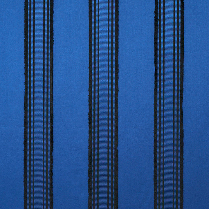 Senza Satin Stripe Cobalt 79450 by Schumacher Designer Fabric MISTERIOSO COTTON 43% VISCOSE 33% ITALY </p><p>Repeat: Horizontal: 9 1/8" (23CM) and Vertical: 56.5 - Swanky Fabrics -