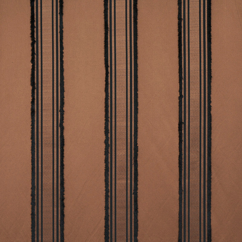 Senza Satin Stripe Brown 79451 by Schumacher Designer Fabric MISTERIOSO COTTON 43% VISCOSE 33% ITALY </p><p>Repeat: Horizontal: 9 1/8" (23CM) and Vertical: 56.5 - Swanky Fabrics -