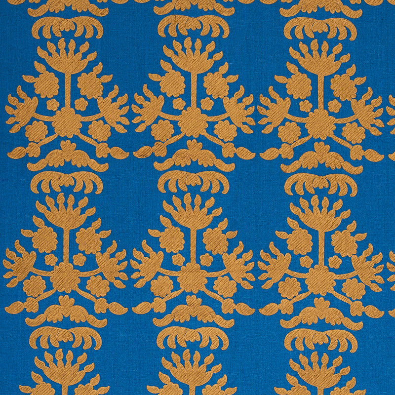 Cybele Embroidery Blue 79470 by Schumacher Fabric Schumacher Fabric Cybele Embroidery Blue 79470Fabric LINEN 75% INDIA </p><p>Repeat: H: HORZ. 12 1/2" (32CM) , V: VERT. 15 1/3" (39CM) 54 - Fabric Carolina -