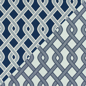 Cleo Trellis Indoor/Outdoor Blue 79570 by Schumacher Designer Fabric