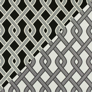 Cleo Trellis Indoor/Outdoor Black 79571 by Schumacher Designer Fabric
