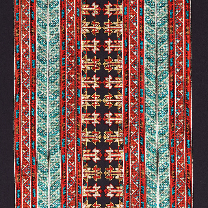 Vinka Embroidery Red & Black 79621 by Schumacher Fabric Schumacher Fabric Vinka Embroidery Red & Black 79621Fabric COTTON 52% INDIA </p><p>Repeat: H: HORZ. 26 1/2" (67CM) , V: VERT. 7 7/8" (20CM) 53 - Fabric Carolina -