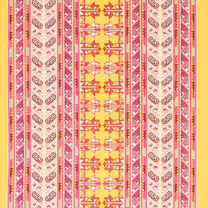Vinka Embroidery Pink & Yellow 79622 by Schumacher Designer Fabric