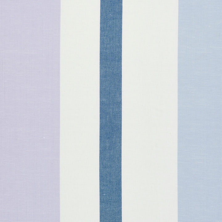 Lolland Linen Stripe Lilac & Blue 79661 by Schumacher Designer Fabric SCANDINAVIAN MODERN See Sample INDIA - </p><p>Repeat: Horizontal: 54" (137CM) and Vertical: - 54" (137CM) - Swanky Fabrics -