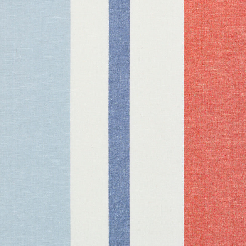 Lolland Linen Stripe Sky & Coral 79662 by Schumacher Fabric Schumacher Fabric Lolland Linen Stripe Sky & Coral 79662Fabric LINEN 60% INDIA </p><p>Repeat: H: HORZ 54" (137CM) , V: 54 - Fabric Carolina -