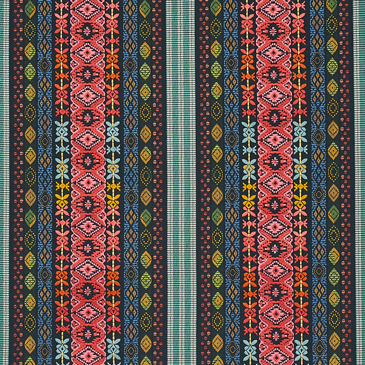 Cosima Embroidery Carbon Multi 79681 by Schumacher Designer Fabric BOHEMIA COTTON 80% POLYESTER 20% INDIA </p><p>Repeat: Horizontal: 15 1/6 (38CM) and Vertical: 13 1/5" (33CM) 54 - Swanky Fabrics -