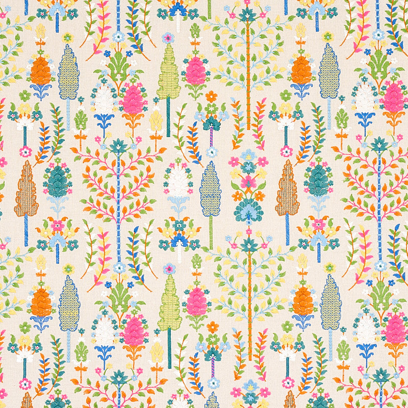 Desna Multi 79820 by Schumacher Fabric Schumacher Fabric Desna Multi 79820Fabric COTTON 38% INDIA </p><p>Repeat: H: HORZ. 17" (43CM), V: VERT. 15" (38CM) 54 - Fabric Carolina -