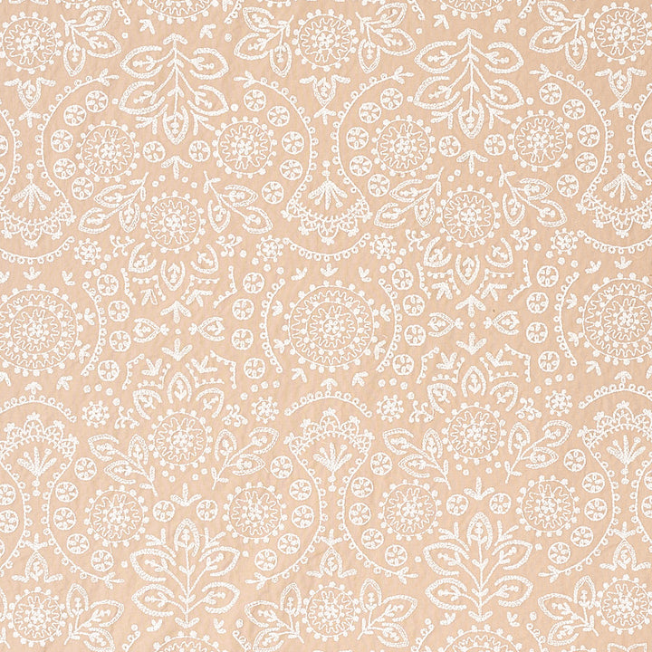 Tiana Embroidery Natural 79861 by Schumacher Fabric Schumacher Fabric Tiana Embroidery Natural 79861Fabric COTTON 100% INDIA </p><p>Repeat: H: HORZ. 12 4/5" (32CM) , V: VERT. 31 1/2" (80CM) 54 - Fabric Carolina -