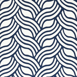 Sangomar Applique Navy 79951 by Schumacher Designer Fabric