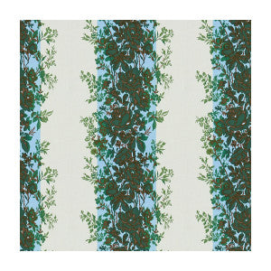 Rayure Fleurie Blue/Green by Brunschwig & Fils Designer Fabric