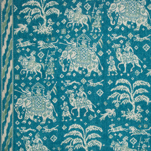 Aralam Print Teal/Green by Brunschwig & Fils Designer Fabric