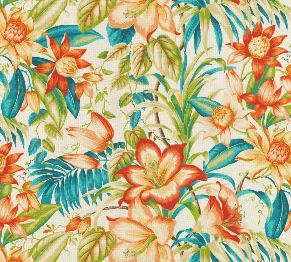 Tbo Botanical Glo Tiger Lily 801660 by Tommy Bahama Home Designer Fabric Tommy Bahama Home 100% Spun Polyester U.S.A. Abrasion Standard: General Use Horizontal: 27 and Vertical: 25.25 54" - Swanky Fabrics -