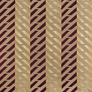 Les Vagues Emb Plum/Gold by Brunschwig & Fils Designer Fabric
