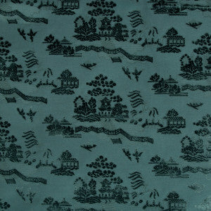 La Pagode Velvet Teal by Brunschwig & Fils Designer Fabric
