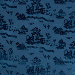 La Pagode Velvet Navy by Brunschwig & Fils Designer Fabric