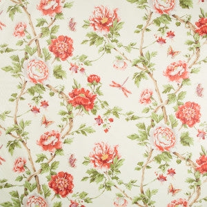 Les Pivoines Print Red by Brunschwig & Fils Designer Fabric